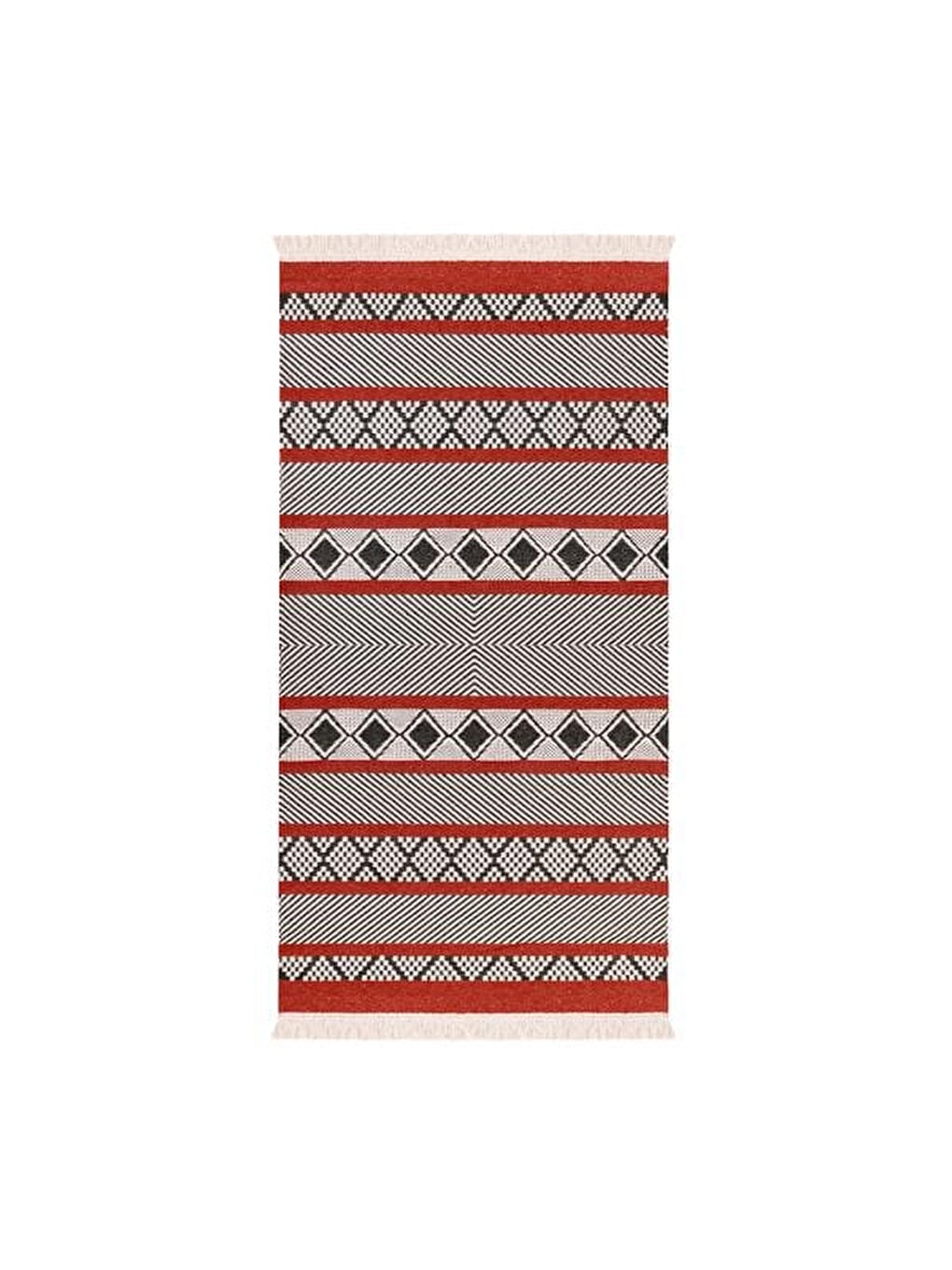 Soft Etnico Çift Taraflı Kilim - Kırmızı - 80x150 cm