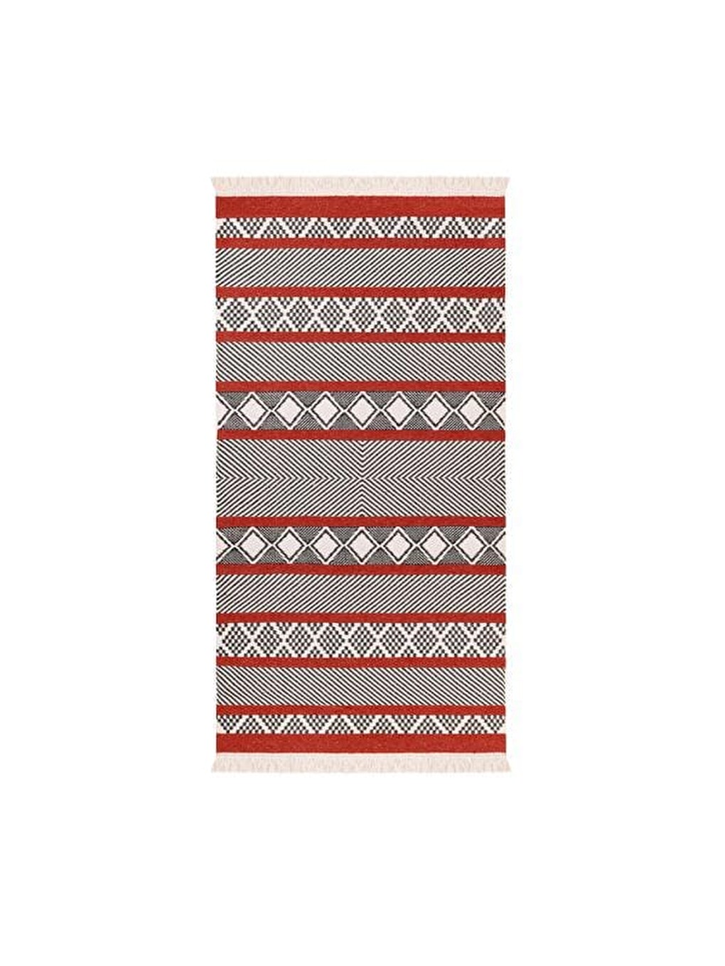 Soft Etnico Çift Taraflı Kilim - Kırmızı - 80x150 cm-2