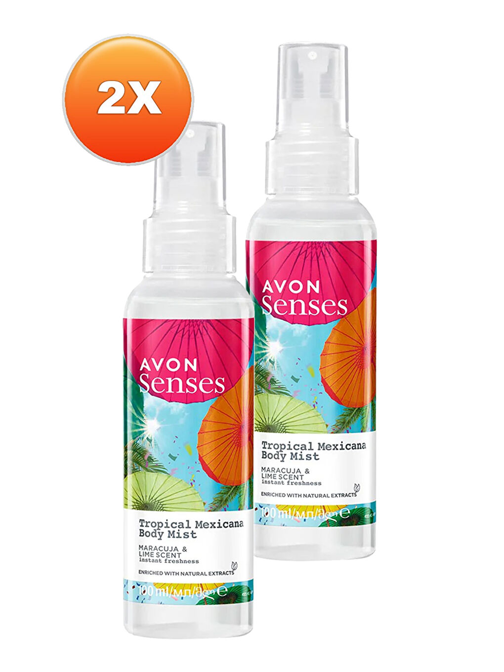 AVON Tropical Mexicana Çarkıfelek ve Limon Kokulu Vücut Spreyi 100 Ml. İkili Set - 1