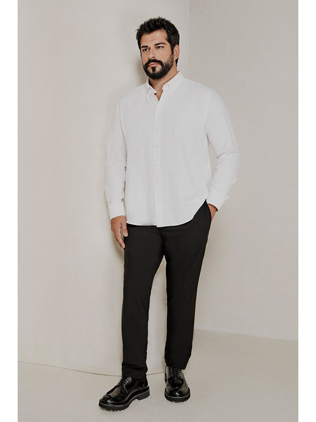 Erkek Siyah Slim Fit Rahat Kesim Beli Bağlamalı Yan Cepli Jogger Pantolon-9