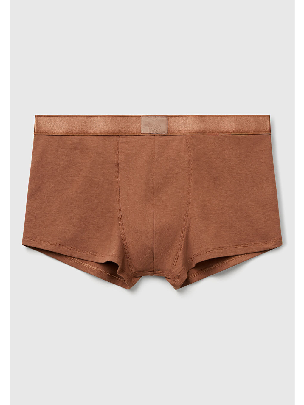 Erkek Kahverengi Pamuk Karışımlı Beli Logo Baskılı Boxer