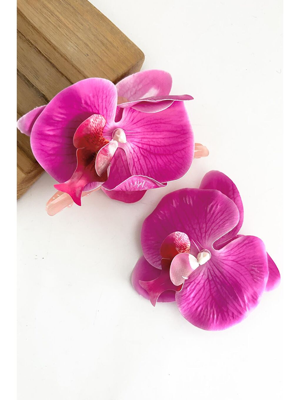 Fuşya Orkide Çiçekli Aloha Büyük Mandal Toka-4