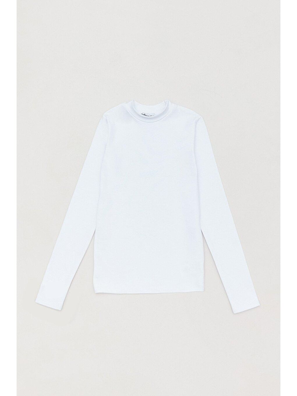 Beyaz Basic Dik Yaka Kız Çocuk Body