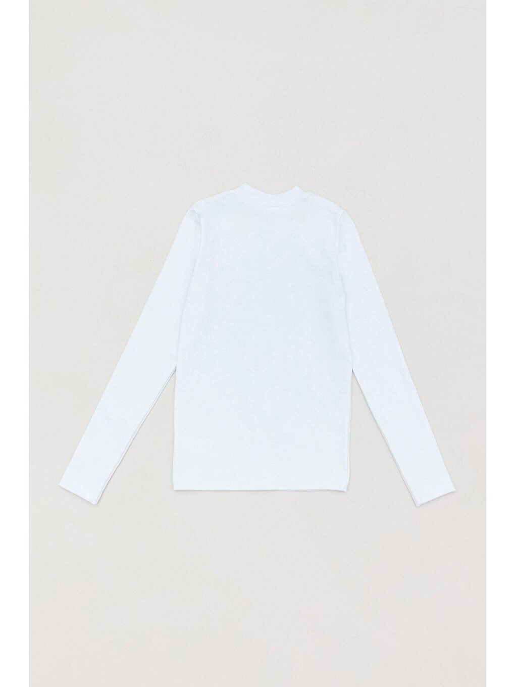 Beyaz Basic Dik Yaka Kız Çocuk Body-1