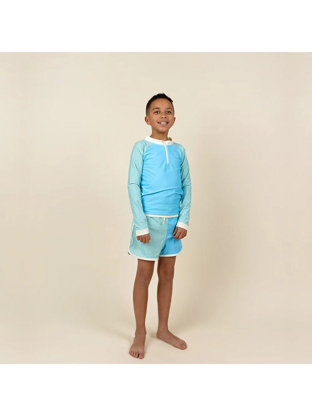 Mavi UV Korumalı Uzun Kollu Tişört Mayo Blue Striped-9