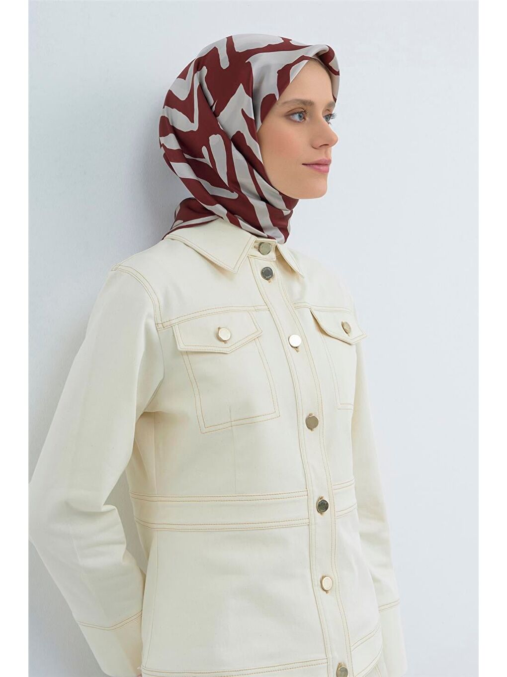 Bordo Saf İpek Sura Eşarp 9554D 51