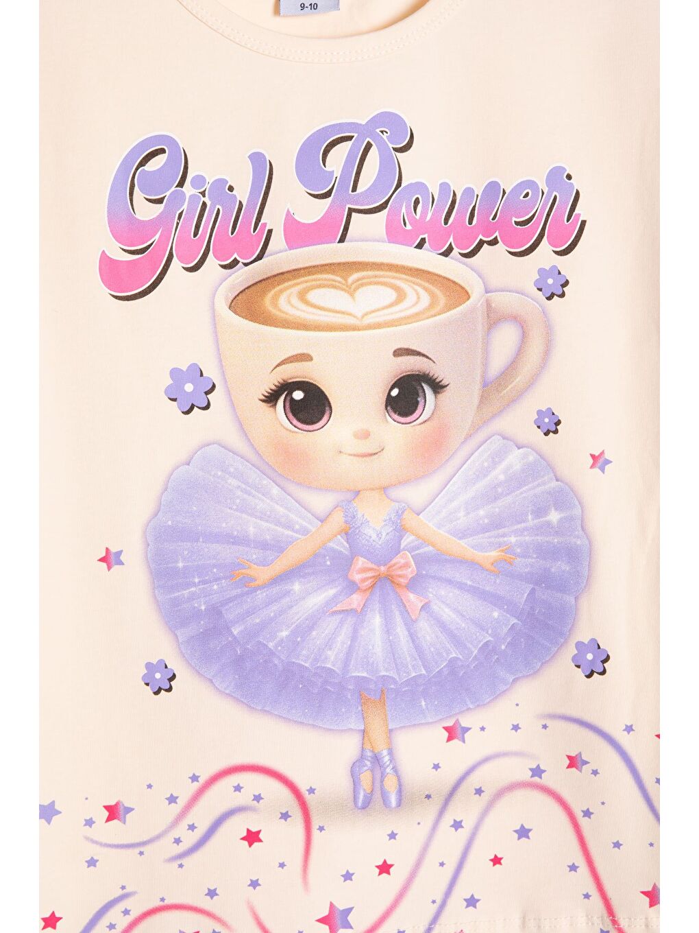 Lila Balerin Desenli Tişörtlü Kız Çocuk Şortlu 2li Takım 23879-4