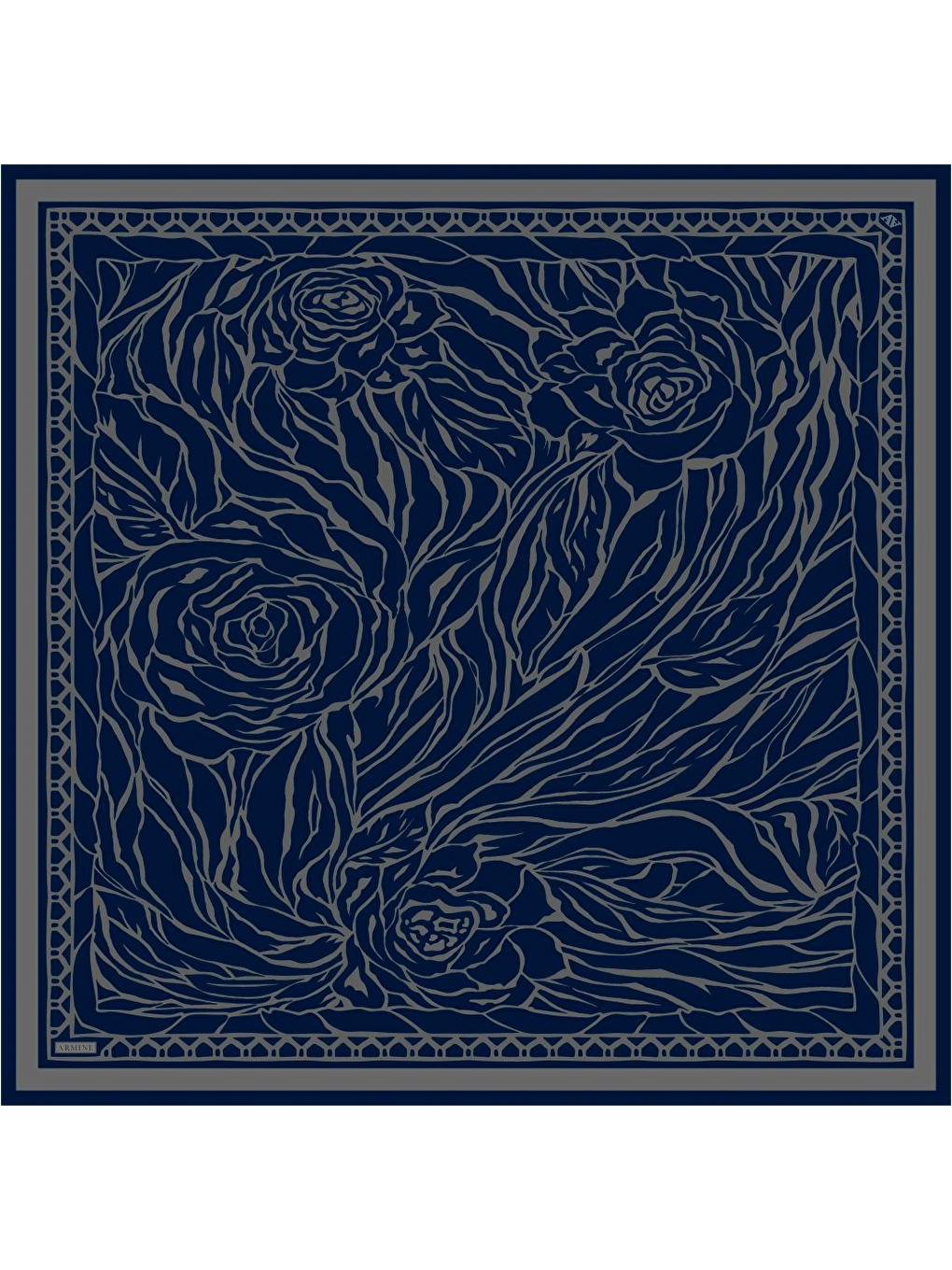 İndigo Saf İpek Twill Eşarp 9511D 12-3