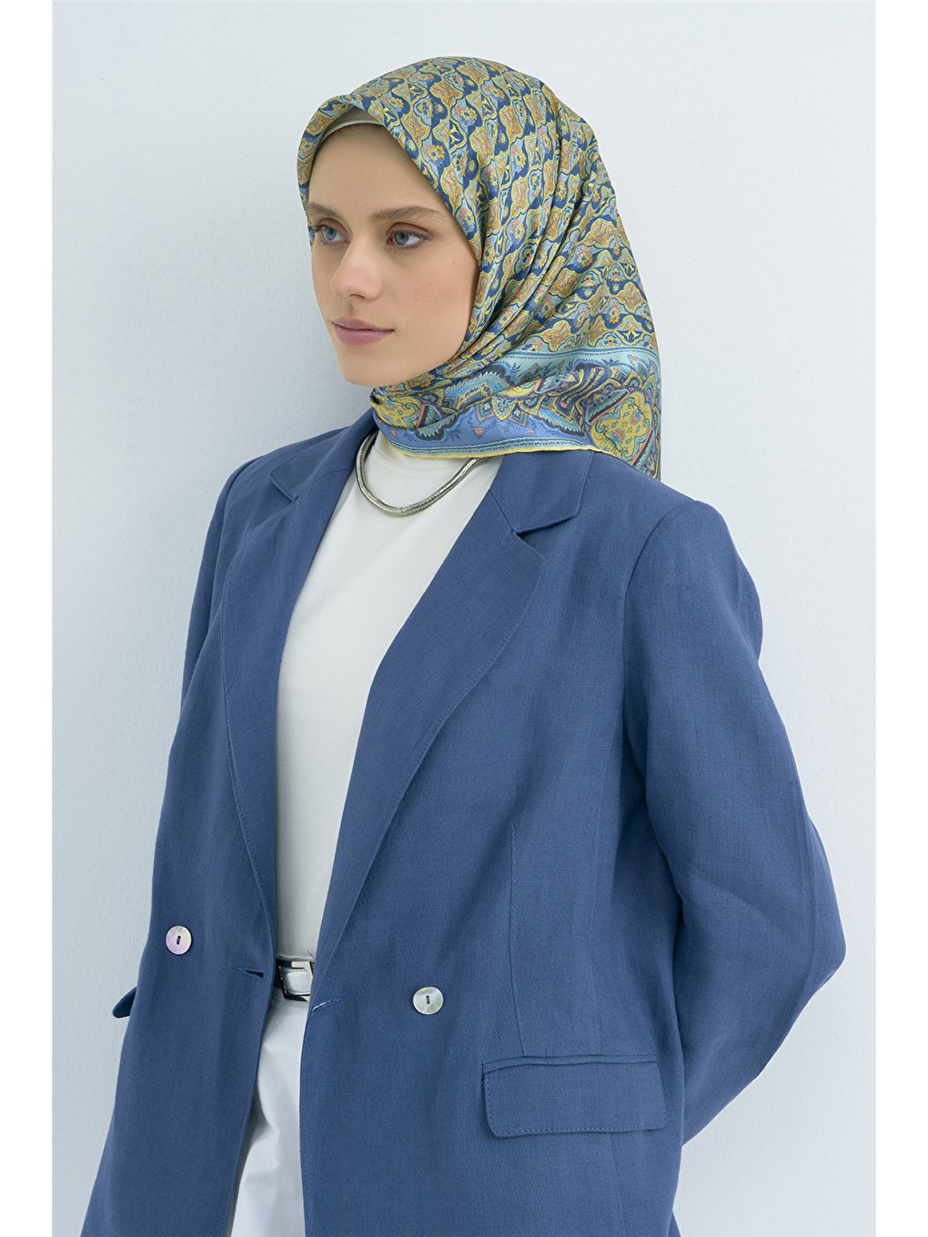 Yeşil Saf İpek Twill Eşarp 9518D 82