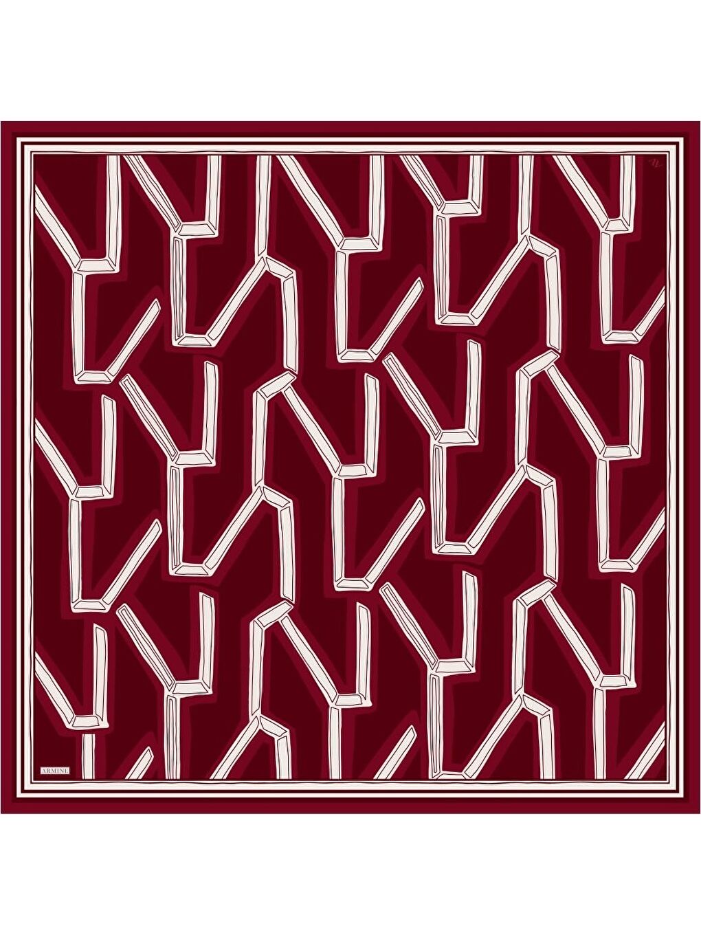 Bordo Saf İpek Sura Eşarp 9547D 83-4