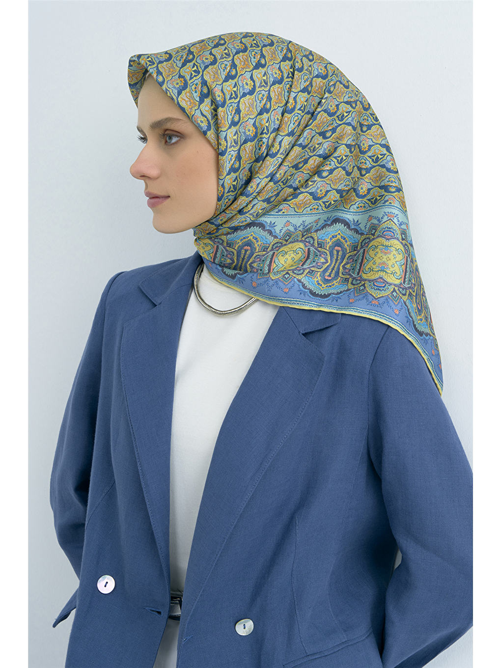 Yeşil Saf İpek Twill Eşarp 9518D 82-2