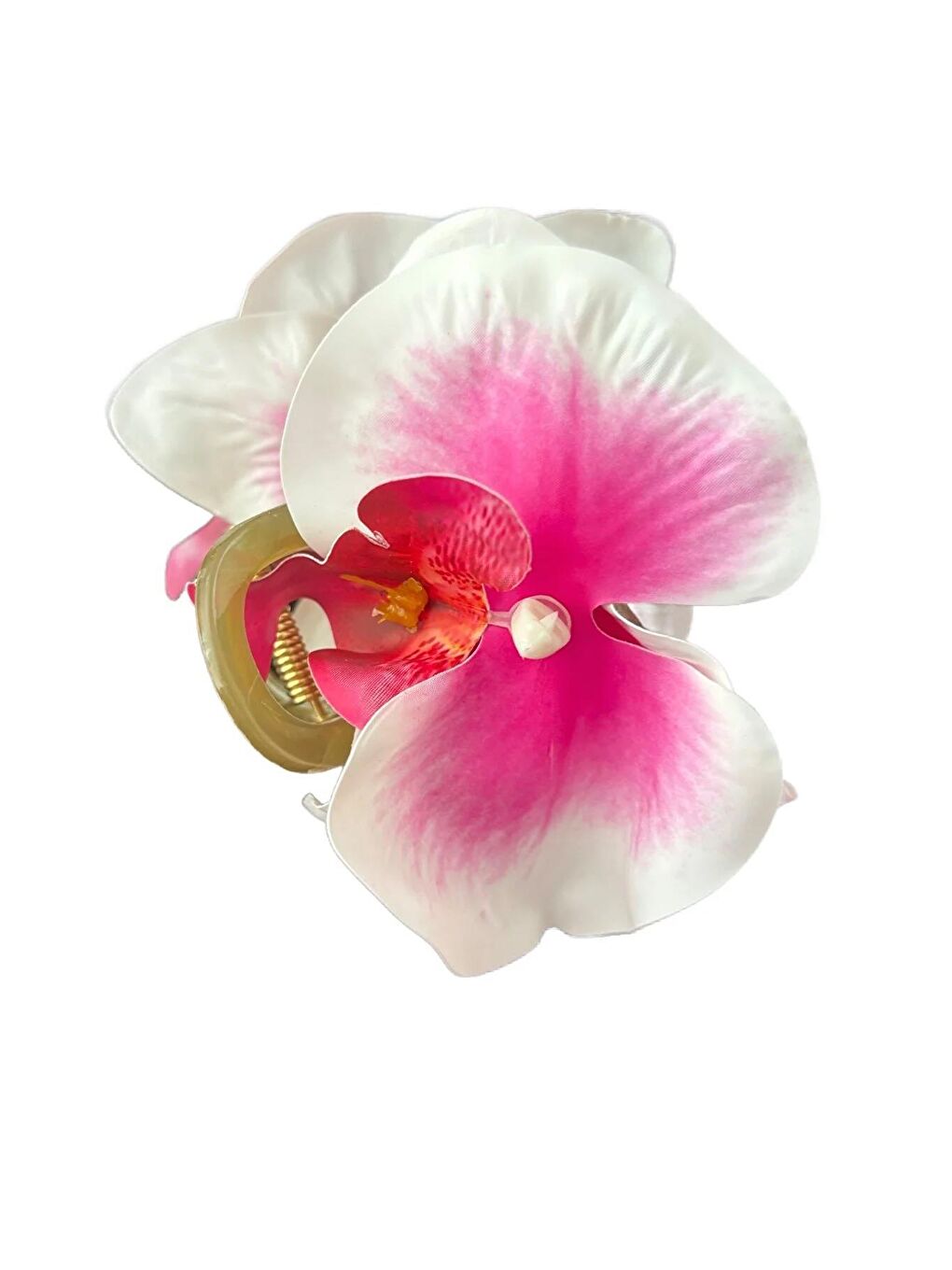 Pembe Orkide Çiçekli Aloha Büyük Mandal Toka-5