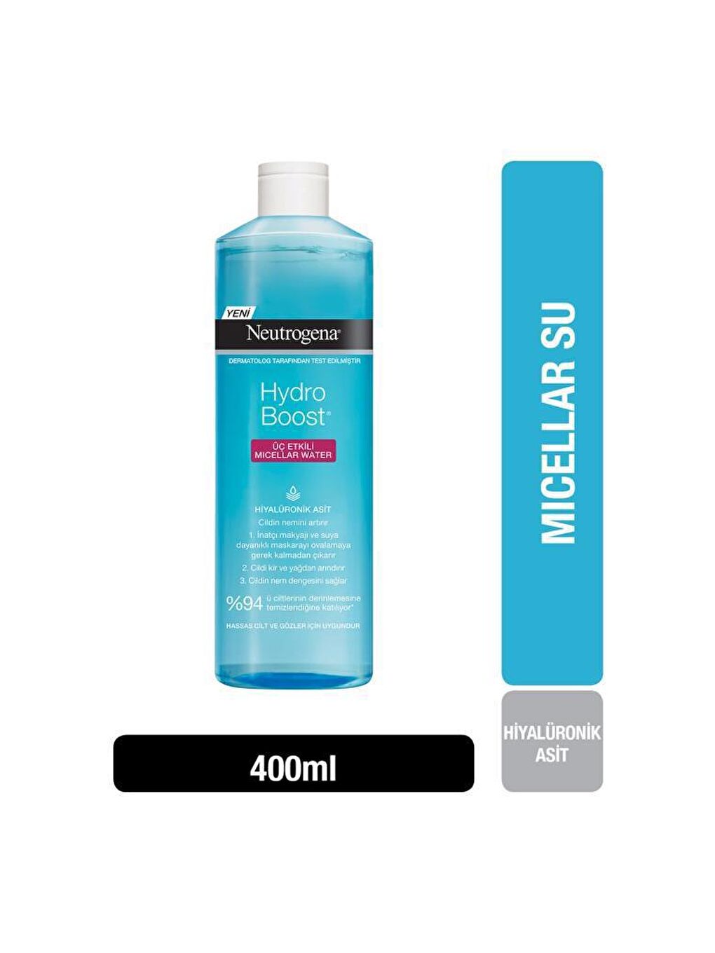 Neutrogena Renksiz Yüz Temizleme Suyu & Hydro Boost Üç Etkili Micellar Water 400 ml