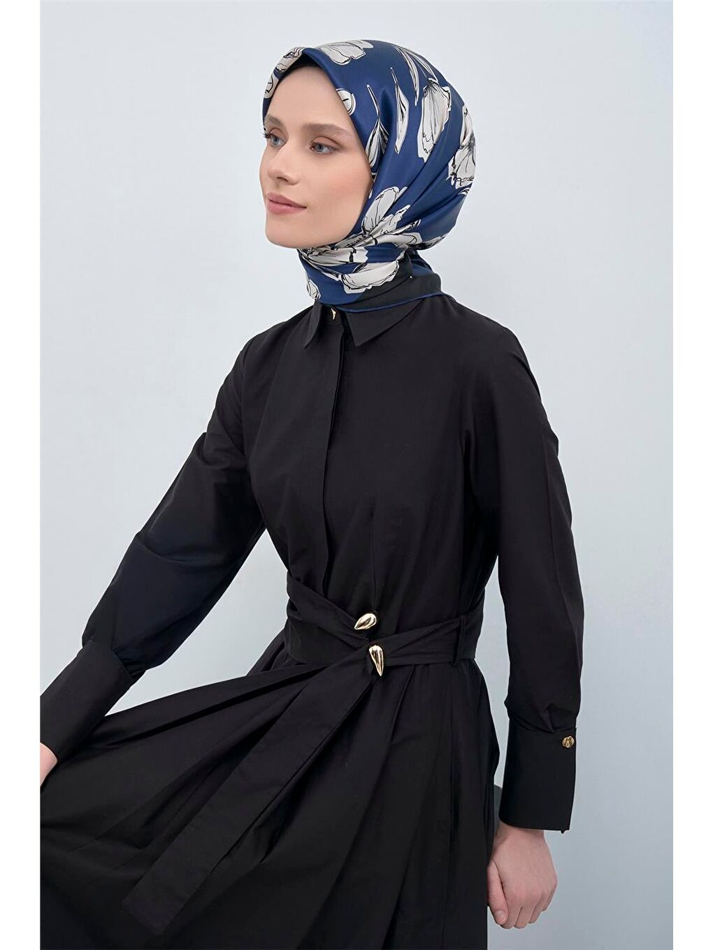 İndigo Saf İpek Twill Eşarp 9536D 31