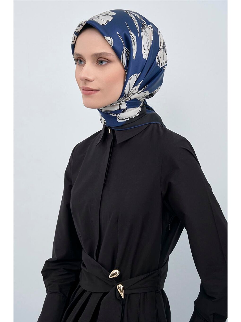 İndigo Saf İpek Twill Eşarp 9536D 31-2