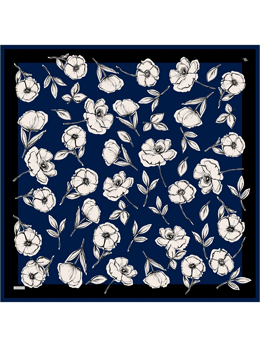 İndigo Saf İpek Twill Eşarp 9536D 31-3