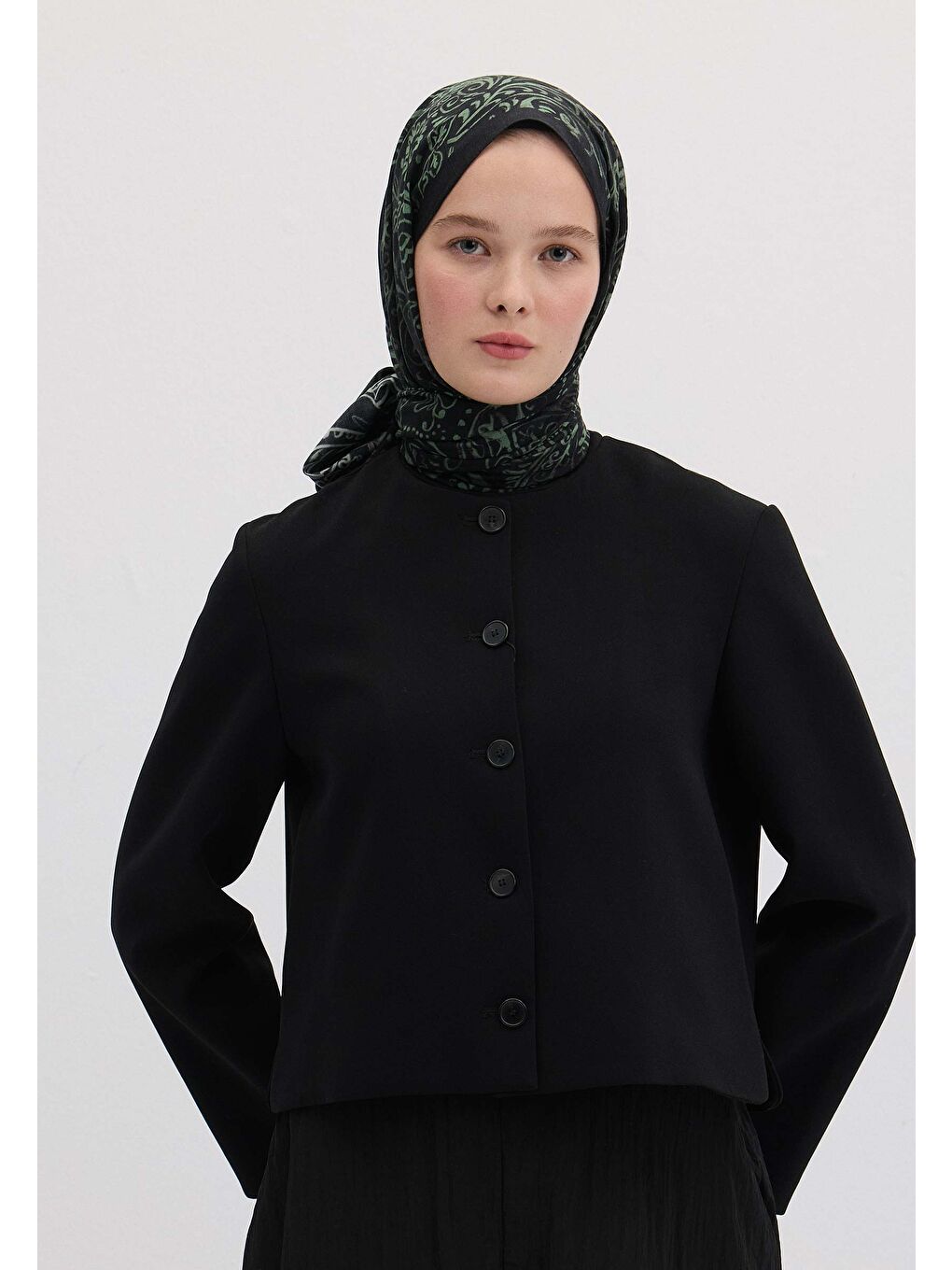 Freesıa Desen Şal Yeşil-3