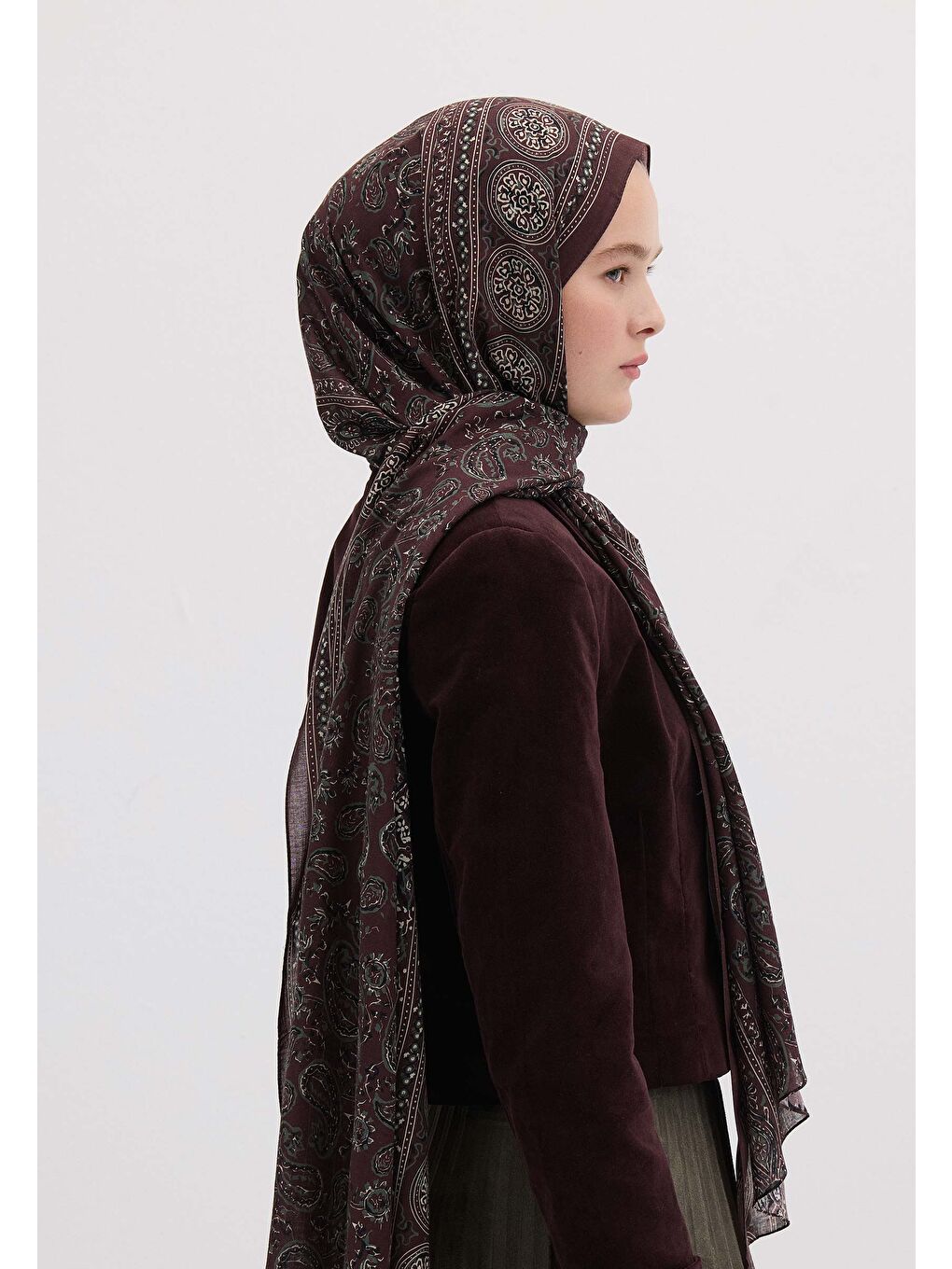 Irene Desen Şal Mürdüm-3