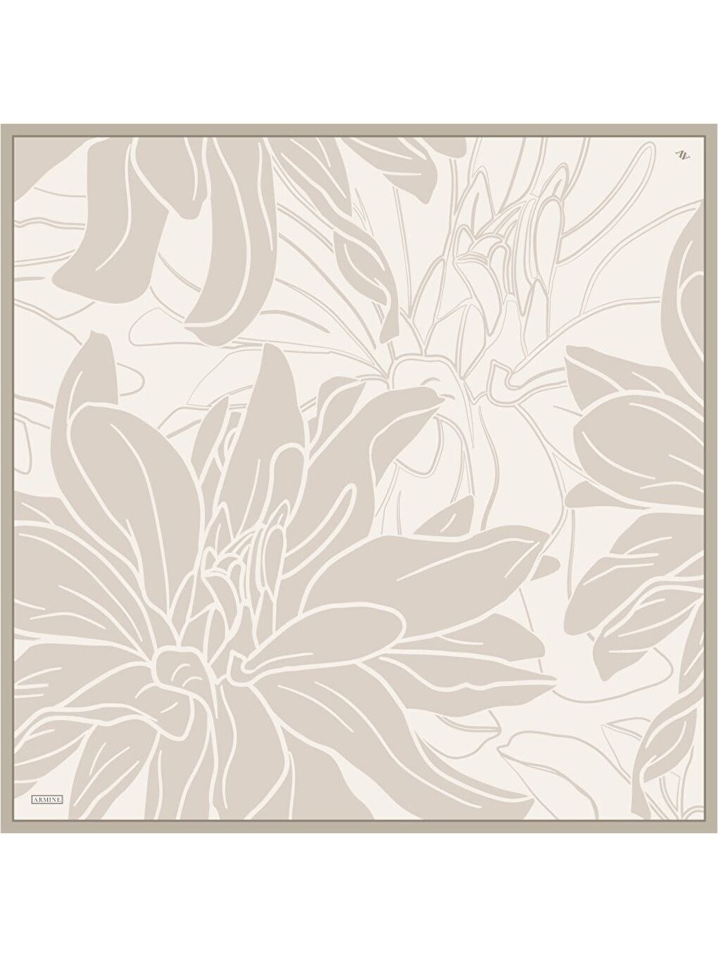 Bej Saf İpek Twill Eşarp 9553D 33-4