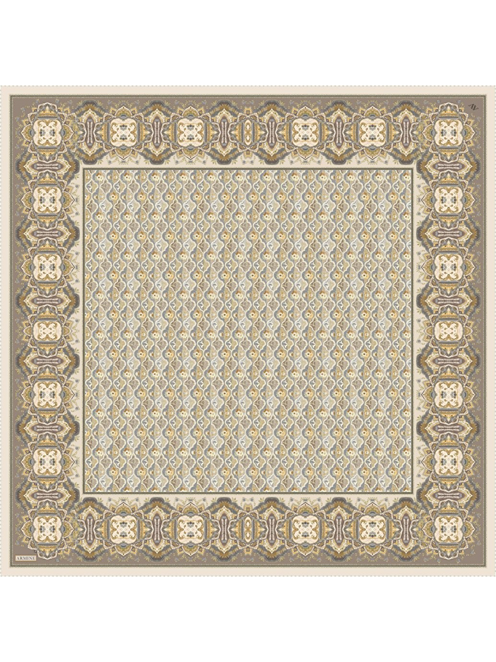 Haki Saf İpek Twill Eşarp 9518D 35-4