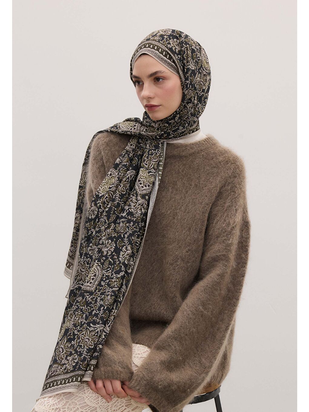 Sonıa Desen Şal Haki