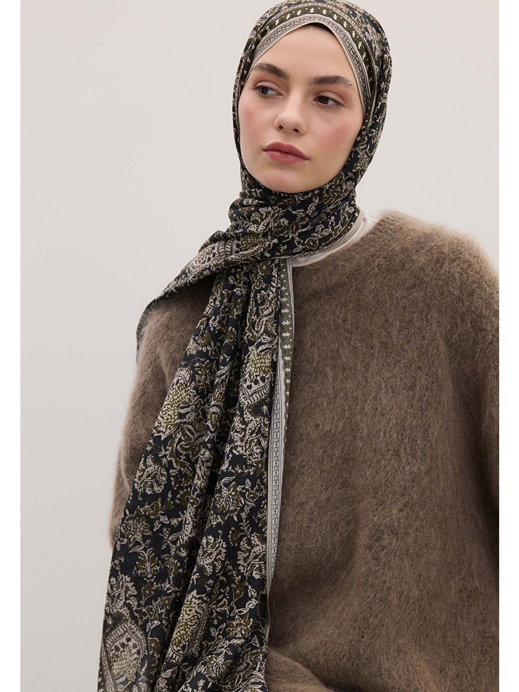 Sonıa Desen Şal Haki-1