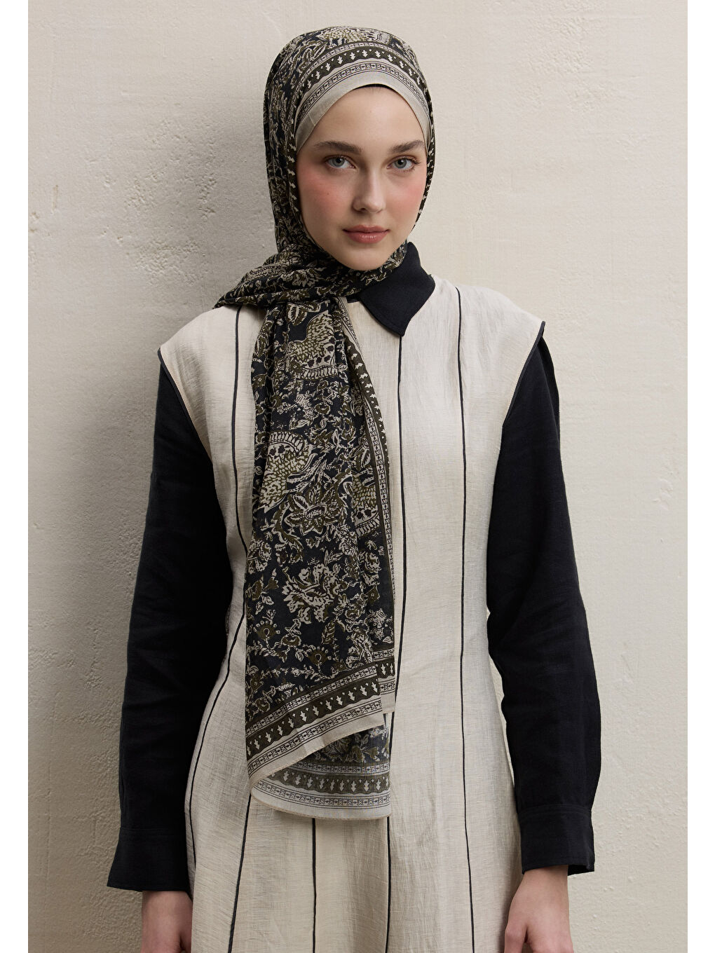 Sonıa Desen Şal Haki-2