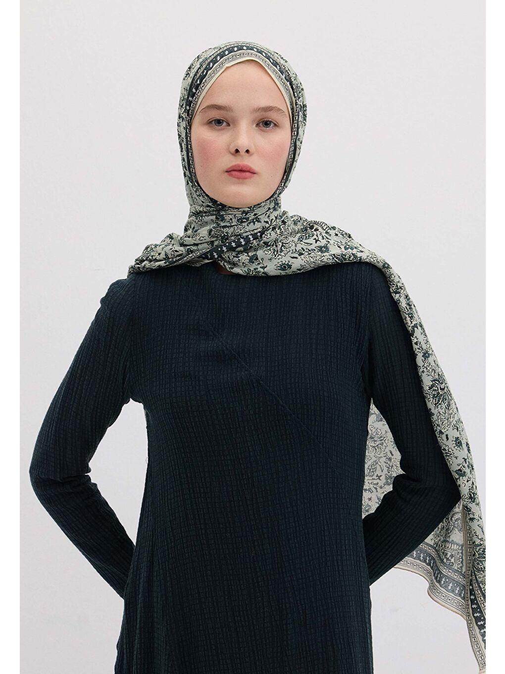 Yeşil Sonıa Desen Şal Mint