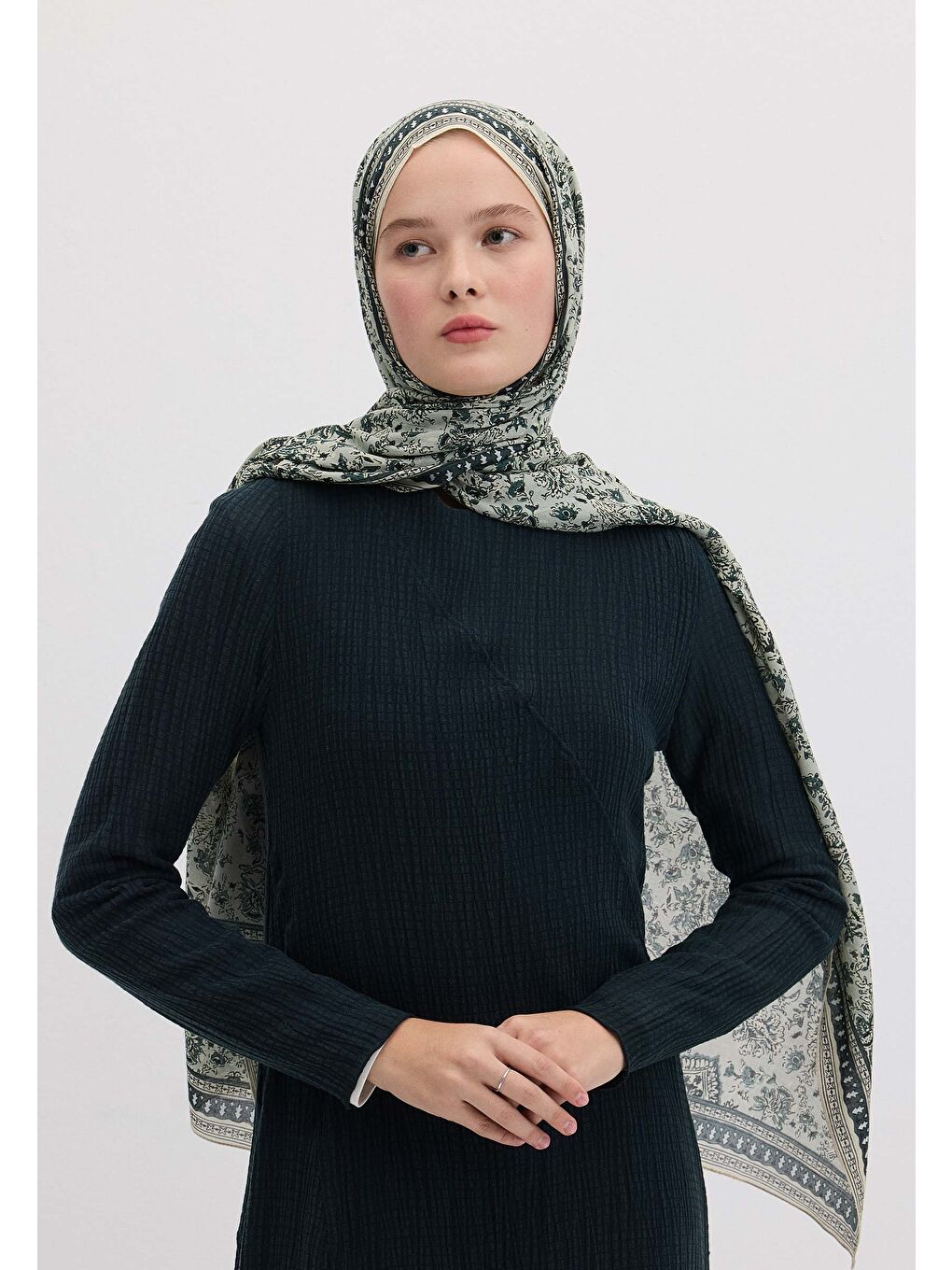 Yeşil Sonıa Desen Şal Mint-3