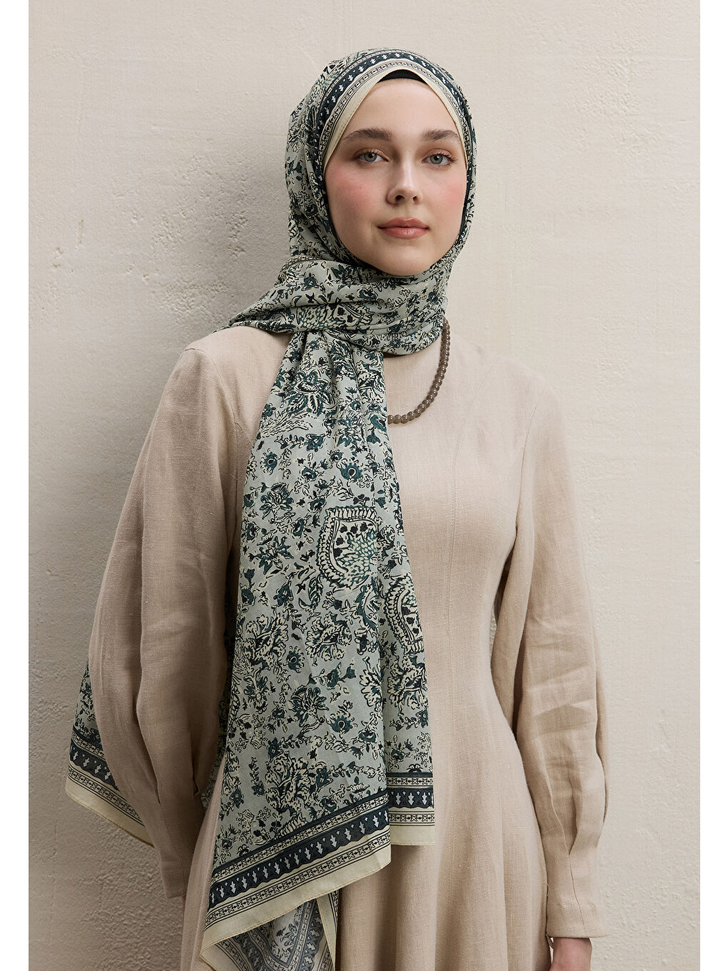 Yeşil Sonıa Desen Şal Mint-4