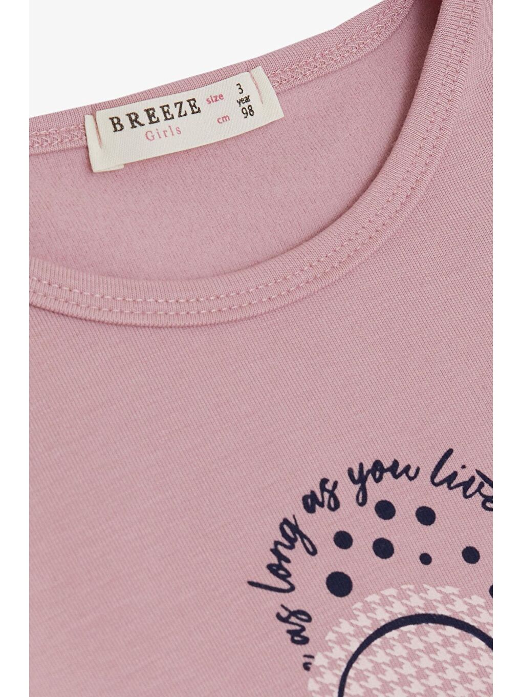 Kız Çocuk Uzun Kollu Tişört Yazılı Kalp Baskılı Lila (3 Yaş)-2
