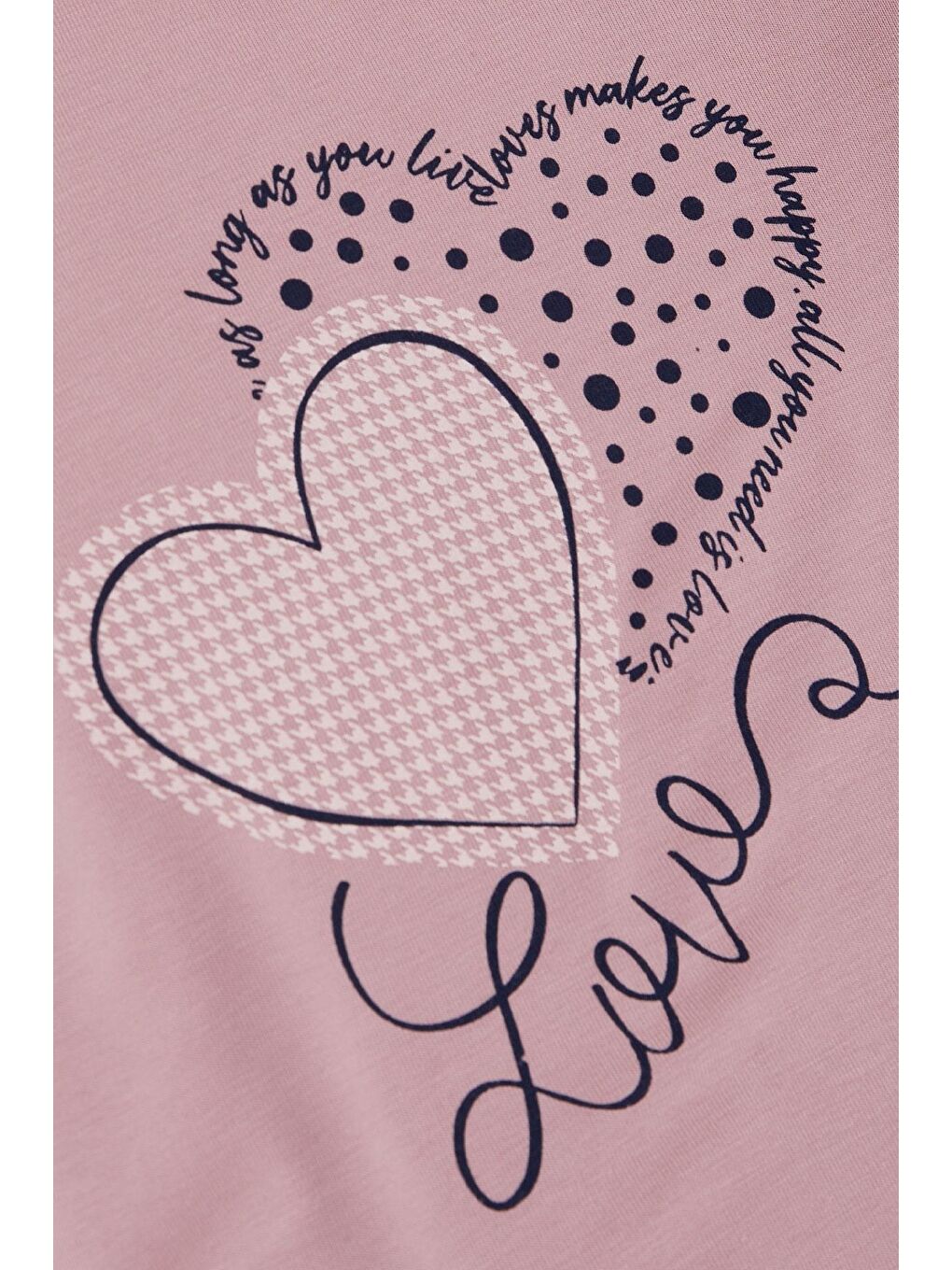 Kız Çocuk Uzun Kollu Tişört Yazılı Kalp Baskılı Lila (3 Yaş)-3