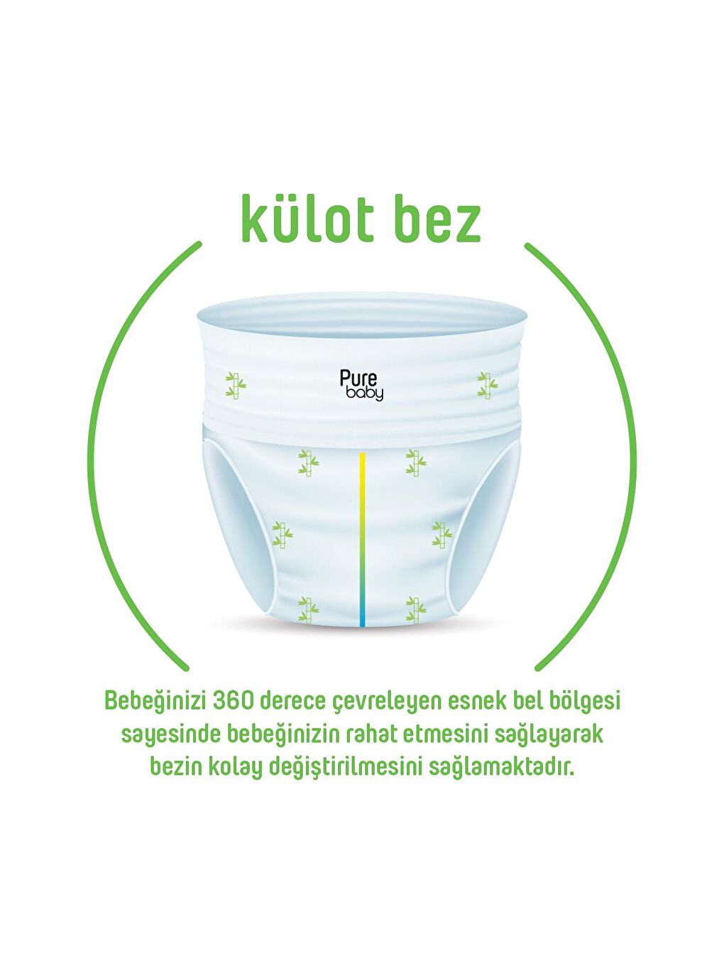 Pure Baby Renksiz Organik Bambu Özlü Külot Bez 3'lü Paket 4 Numara Maxi 144 Adet - 2