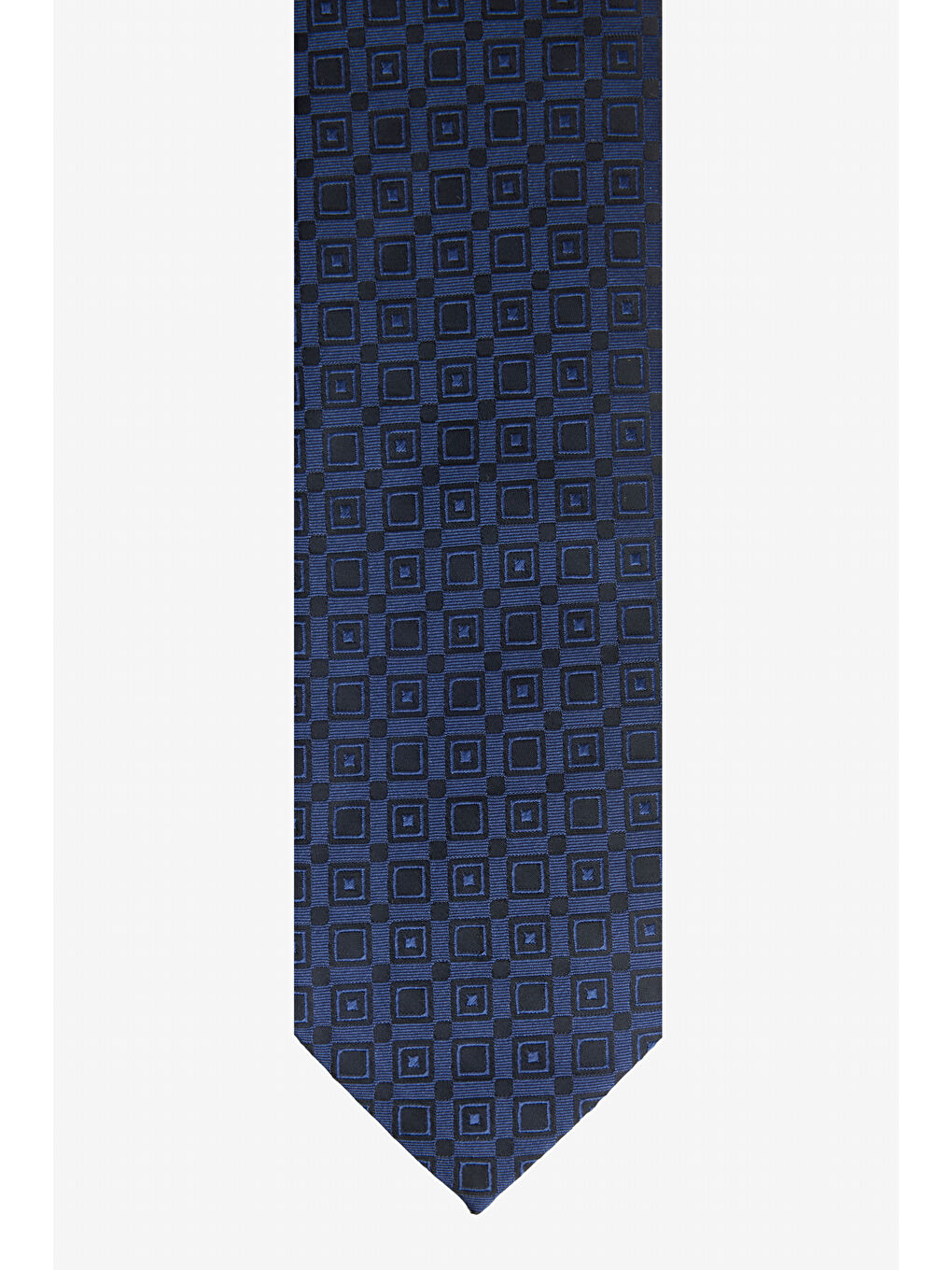 Erkek Lacivert Desenli İpek Kravat-1