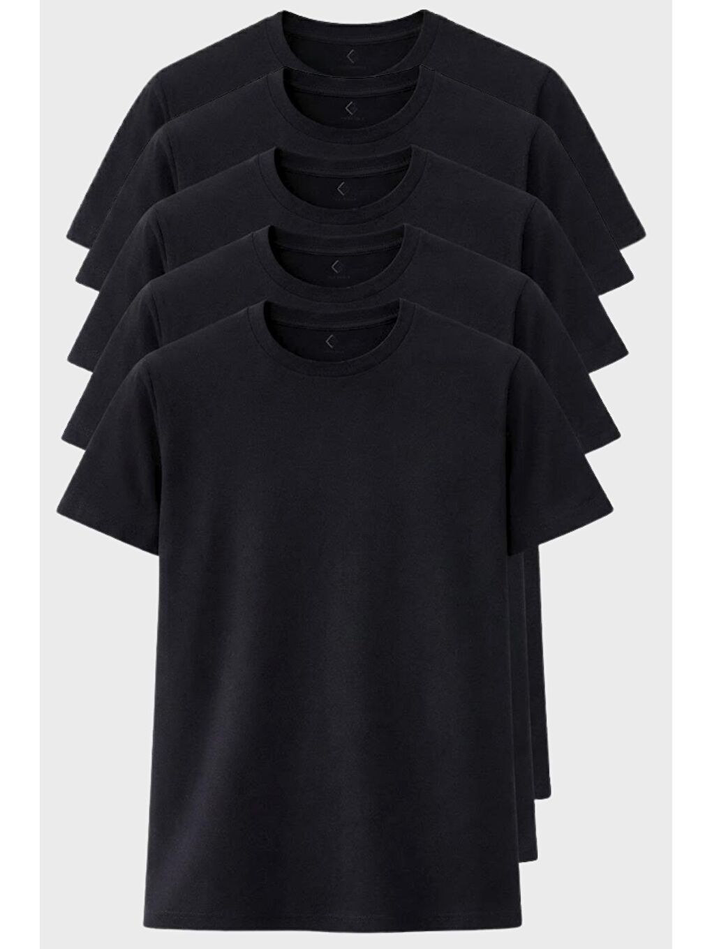 Siyah Erkek 5 Adet Tişört Paketi, 30/1 Süprem %100 Pamuk, Yumuşak Doku, Bisiklet Yaka