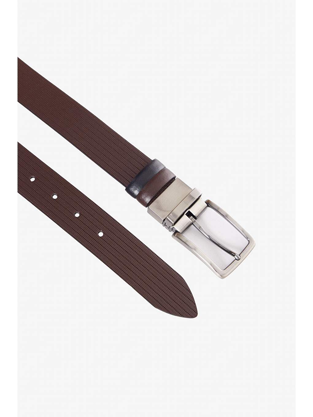 Erkek Kahverengi %100 Deri Çift Taraflı Klasik Kemer-1