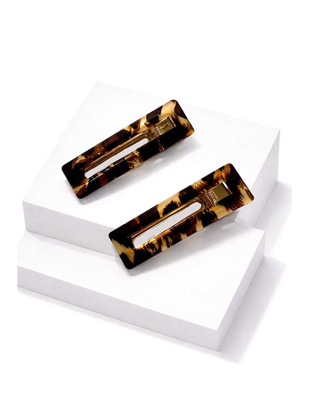 Kahverengi Leopar Desenler Lüks 6cm Pens Toka -2 Adet