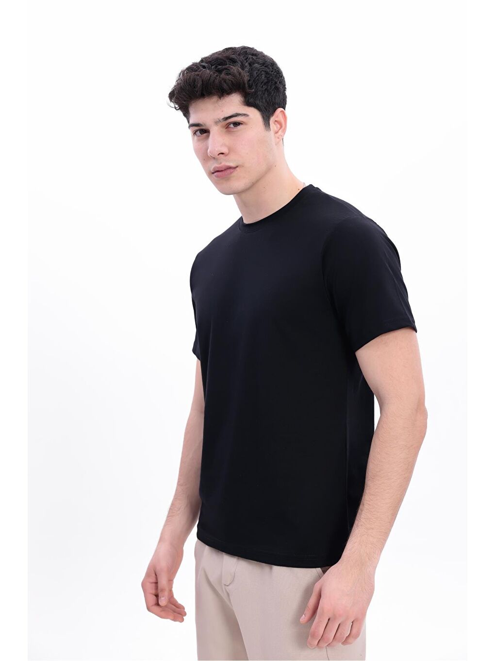Siyah Erkek 5 Adet Tişört Paketi, 30/1 Süprem %100 Pamuk, Yumuşak Doku, Bisiklet Yaka-4
