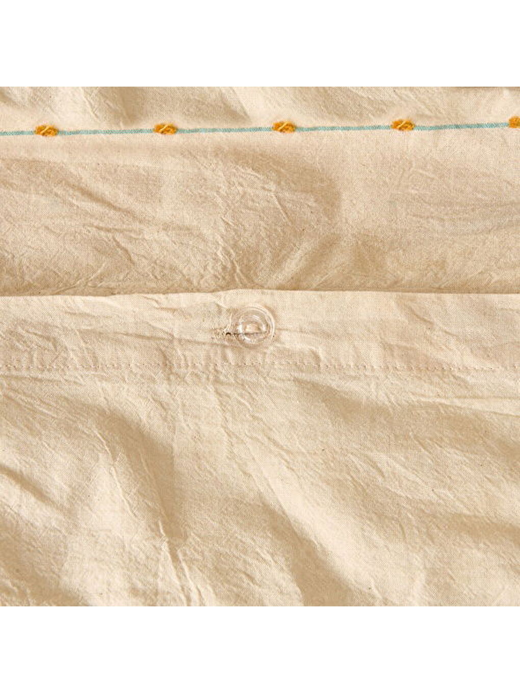 Soft Elias İpliği Boyalı Tek Kişilik Nevresim Takımı - Ekru-1