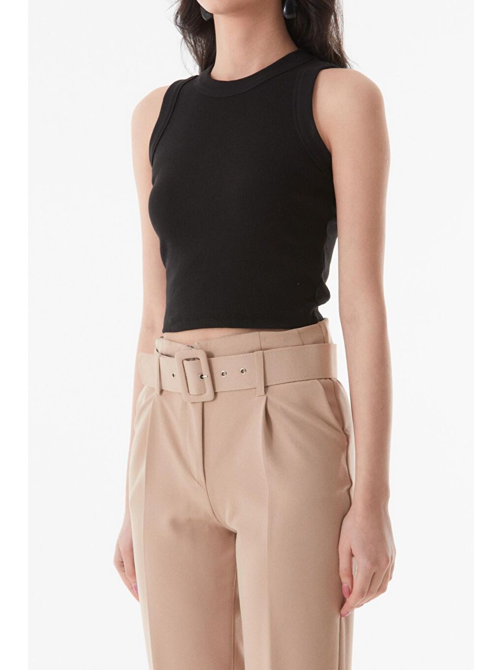 Siyah Fitilli Halter Yaka Body-4