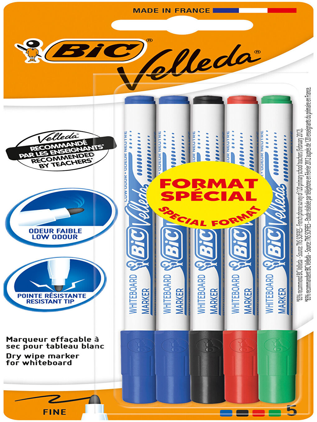 Bic Velleda 1721 Çocuk Tahta Kalemi 5'li Blister Karışık Renk