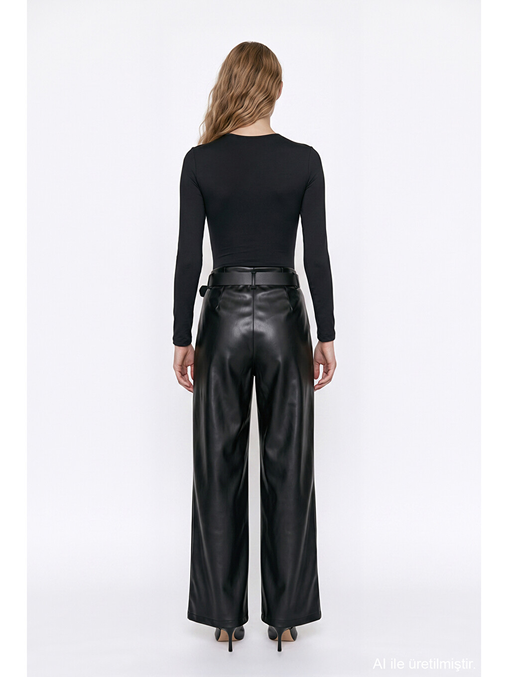 Bisiklet Yaka Basic Bodysuit Siyah-4