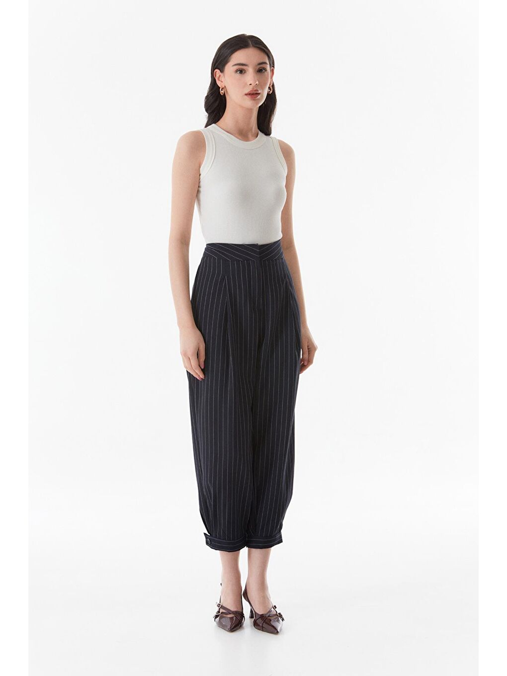 Ekru Fitilli Halter Yaka Body-2