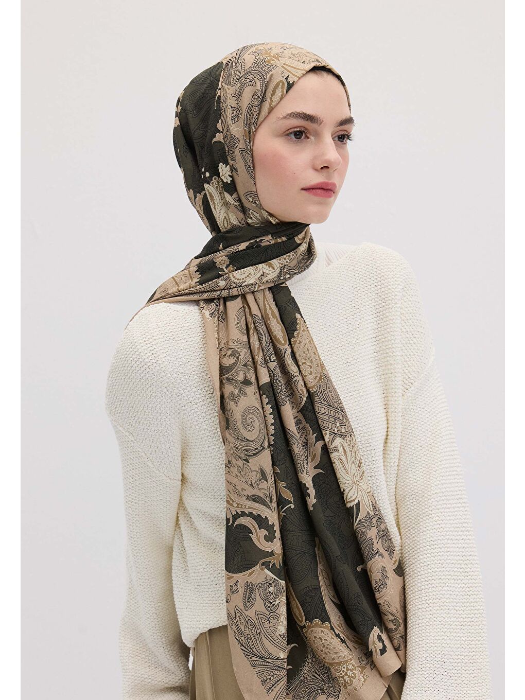 Darıa Desen Şal Askeri Haki-1