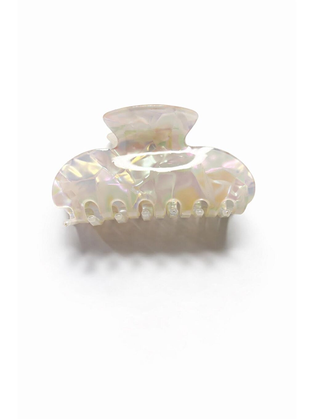 Beyaz 7 CM Sedefli Asetat Mandal Toka