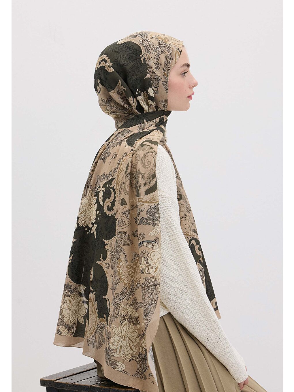 Darıa Desen Şal Askeri Haki-2