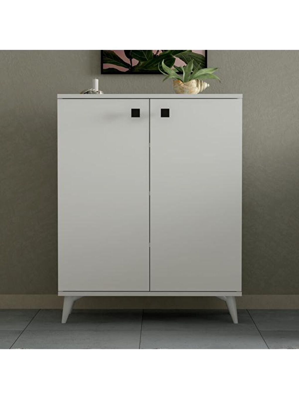 Okyanus 4 Raflı Ayakkabılık - Beyaz - 70 cm-2