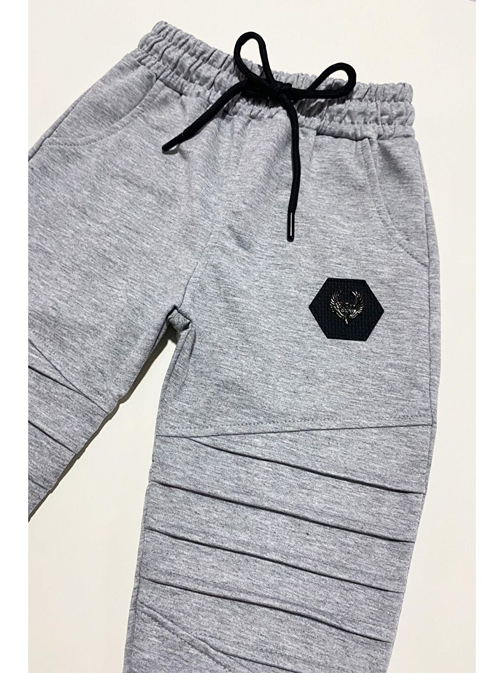 Gri Erkek Çocuk Kanat Armalı Eşofman Altı ALT.0004-1