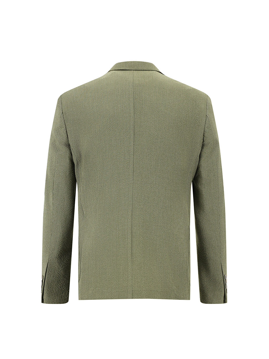 Haki Slim Fit Dar Kesim Çizgili Beli Lastikli İpli Takım Elbise-2