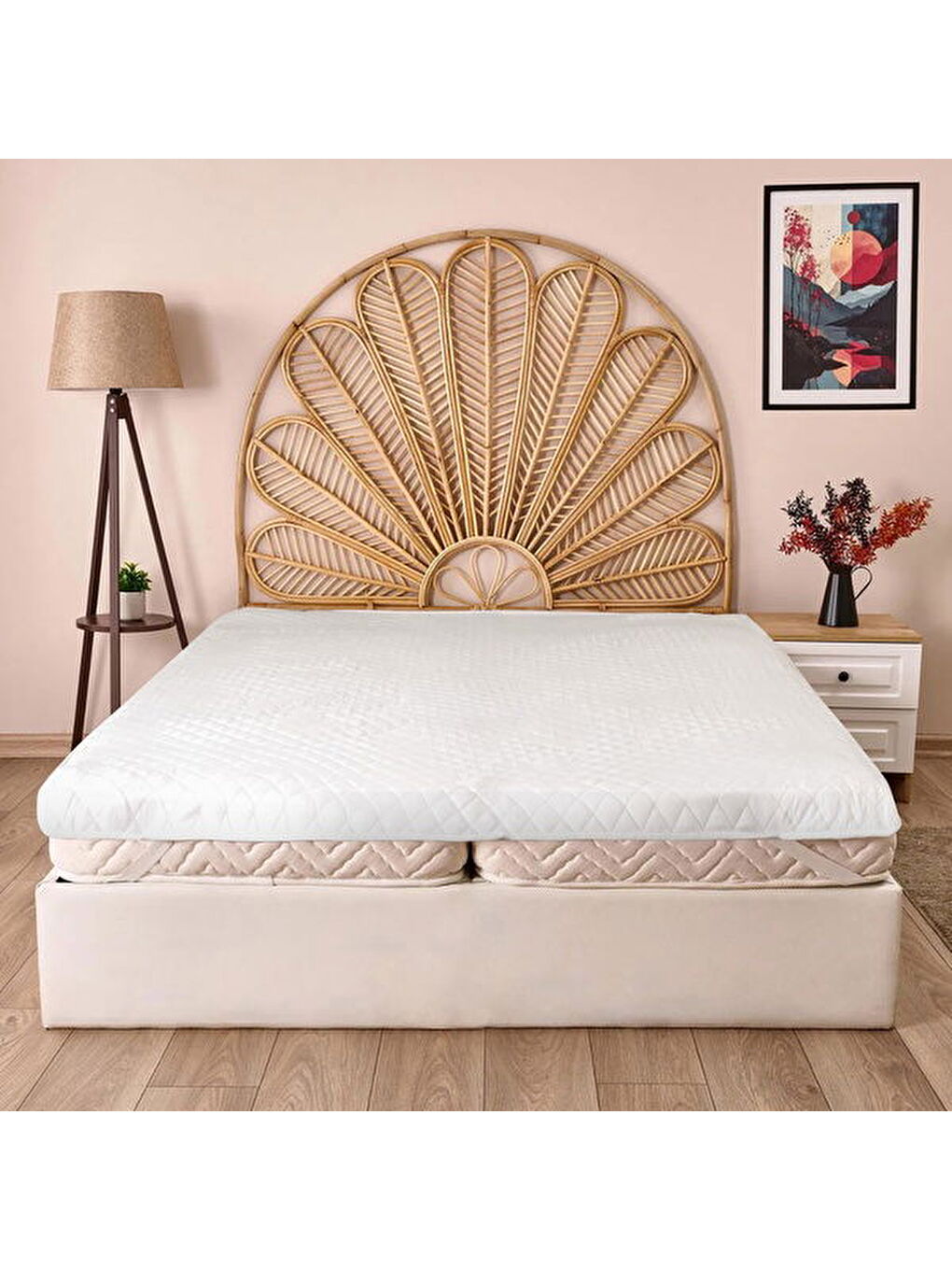 Soft Nando Basic Çift Kişilik Lastikli Alez - Beyaz - 160x200 cm